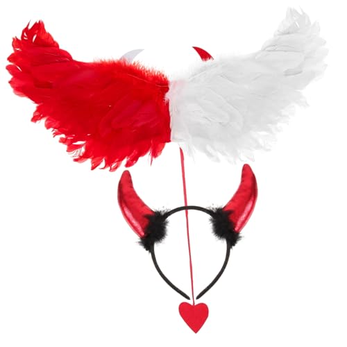 Holibanna Halloween Flügel Kostüm mit Haarreif Weiche Langlebige Flügel für Gruselige Cosplay Party und Teufelsflügel Zubehör Halloween Kostüm für Damen von Holibanna