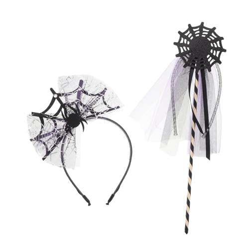 Holibanna Halloween Haarreif mit Zauberstab und Spinnennetz design Leichter Haarschmuck für Komfortabler Kopfband für Halloween Kostüm Party Cosplay accessoire Holibanna Halloween Haarreif mit Zauberstab und Spinnennetz design Leichter Haarschmuck für Komfortabler Kopfband für Halloween Kostüm Party Cosplay accessoire von Holibanna