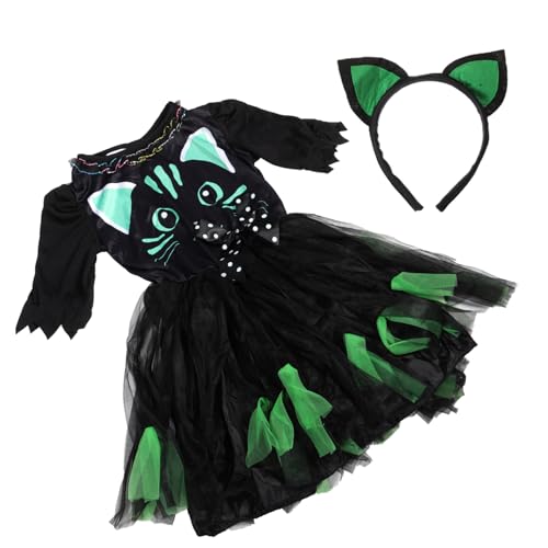 Holibanna Halloween Katzenkleid Für Mädchen Dekoratives Katzenkostüm Mit Stirnband Für Halloween Feiern Fasching Und Schulaufführungen Holibanna Halloween Katzenkleid Für Mädchen Dekoratives Katzenkostüm Mit Stirnband Für Halloween Feiern Fasching Und Schulaufführungen von Holibanna