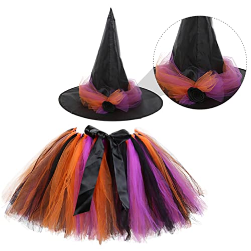 Holibanna Halloween Mädchen Hexenkostüm Tüllrock Kleid mit Schwarzem Band und Hexenhut Festliches Partyoutfit für Karneval Verkleidung Tanz und Kostümparty Holibanna Halloween Mädchen Hexenkostüm Tüllrock Kleid mit Schwarzem Band und Hexenhut Festliches Partyoutfit für Karneval Verkleidung Tanz und Kostümparty von Holibanna