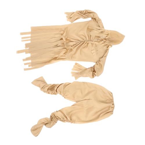Holibanna Halloween Mumien Kostüm Beige für Erwachsene und Ganzkörper Verkleidung mit Atmungsaktivem Inklusive Oberteil Hose und Kapuze Schnell Abnehmbar für Halloween Party und Maskerade von Holibanna