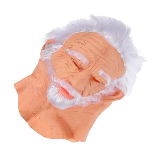 Holibanna Halloween-maske Für Alte Männer: Realistische, Faltige Gesichtsbedeckung, Menschliche Vollkopfmaske Mit Weißem Haar Für Cosplay-maskenball Und Kostümparty-requisiten Holibanna Halloween-maske Für Alte Männer: Realistische, Faltige Gesichtsbedeckung, Menschliche Vollkopfmaske Mit Weißem Haar Für Cosplay-maskenball Und Kostümparty-requisiten von Holibanna