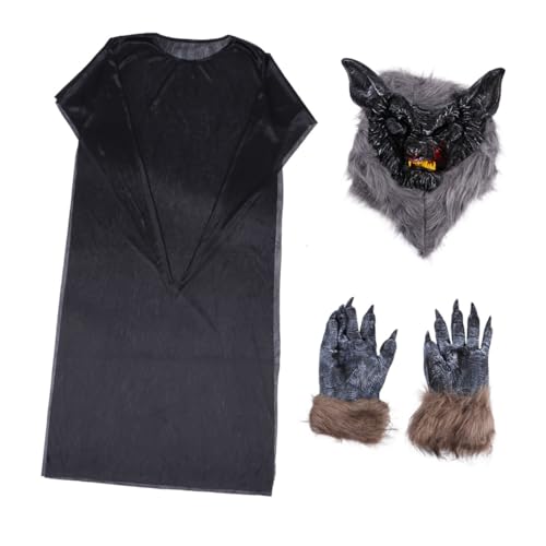 Holibanna Halloween-requisiten Satz Wolfsmaske Handschuhe Geisteranzug Cosplay Zubehör Für Erwachsene Party Kostüm Bühnen Outfit von Holibanna