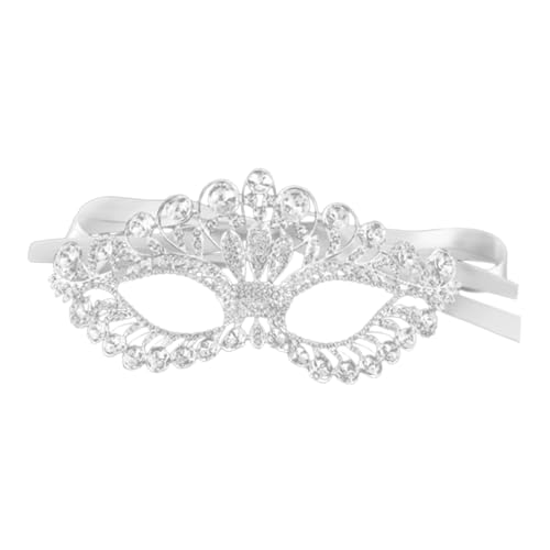 Holibanna Handgemachte Strass Augenmaske Für Damen Elegante Silberne Maskerade Maske Für Partys Karneval Und Kostüme Funkelnde Gesichtsdekoration Für Besondere Anlässe von Holibanna
