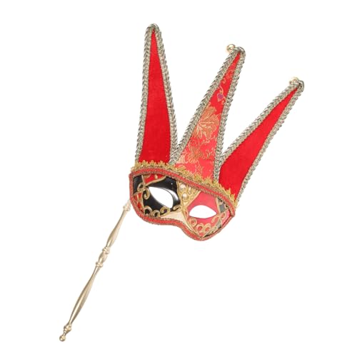 Holibanna Handmaske halloween masken halloweenmaske karnevalsmasken gesichtsmaske halloween Modemaske Gesichts- Kostüm Maskerade-Party-Masken-Requisite Halloween-Cosplay-Maske Plastik rot von Holibanna