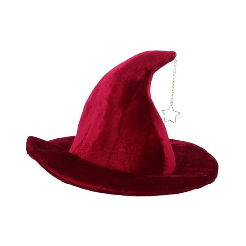 Holibanna Hexenhut mit Sternanhänger für Frauen Bequeme Cosplay Kappe für Halloween Kostümpartys und Bühnenaufführungen für Rollenspiele und Themenveranstaltungen von Holibanna
