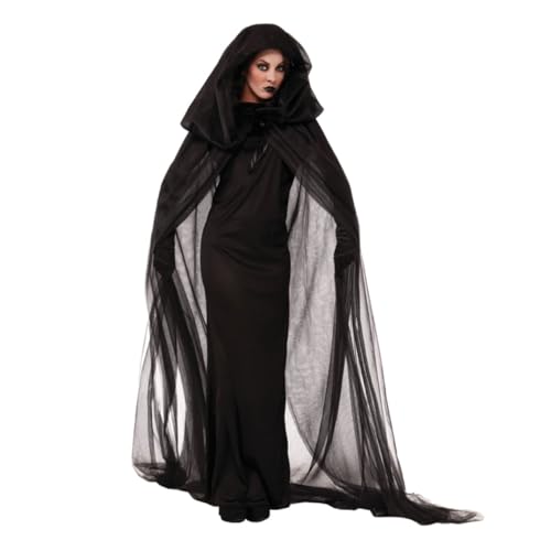Holibanna Halloweenkostüm schwarzes Abendkleid schwarzes Oberteil kostüme für erwachsene kostüm erwachsene Kleider Hexenkostüm für Damen Cosplay Hexenkleid Halloween Kleidung Spieluniform von Holibanna