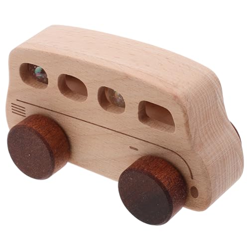 Holibanna Holz Marmor Für Neuartigen Holzbus Tragbarer Bus Geformter Holzbus Entzückender Holzbus Modell Buche Beige von Holibanna