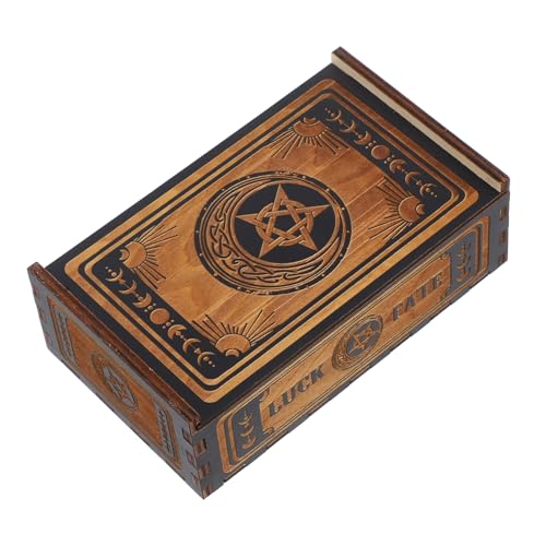Holibanna Holzbox Für Tarotkarten Aufbewahrung Schmuckschatulle Aus Holz Kleine Dekorative Kasten Mit Klappdeckel Organizer Für Karten Und Kleinigkeiten von Holibanna