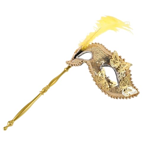 Holibanna Karnevalsmaske Glitzer Plüsch Karneval Damen Faschingsmaske Handmasken karnevalskostüm Karnevalsball Abschlussball Masken Plastik Golden Holibanna Karnevalsmaske Glitzer Plüsch Karneval Damen Faschingsmaske Handmasken karnevalskostüm Karnevalsball Abschlussball Masken Plastik Golden von Holibanna
