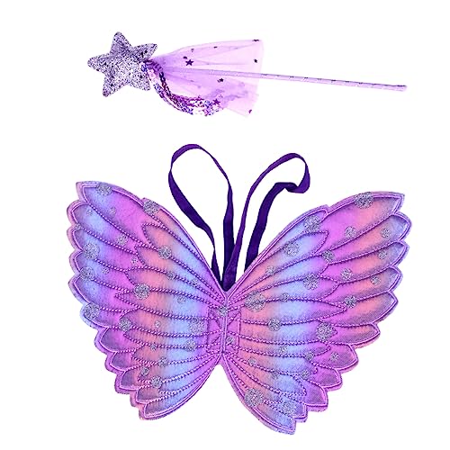 Holibanna Kinderflügel Und Märchenstab Set Engelsflügel Und Feenstab Requisiten Für Cosplay Geburtstagspartys Und Bühnenaufführungen Für Kleine Feen Und Engel von Holibanna