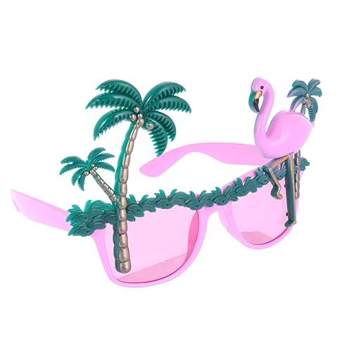 Holibanna Partybrillen Sommerbrille Luau Hawaii-partyzubehör Neuartige Sonnenbrille Strandparty Tier Sonnenbrille Make-up-brille Hawaii-flamingo-brille Lustig Pool-party Rosa Requisiten von Holibanna