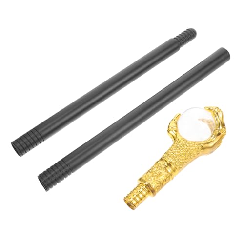 Holibanna König Halloween Cane Halloween-gehstock Cosplay Gehstock Requisite Rohrstütze Halloween-spazierstock Halloween-Cosplay-zauberstab Plastik Golden von Holibanna