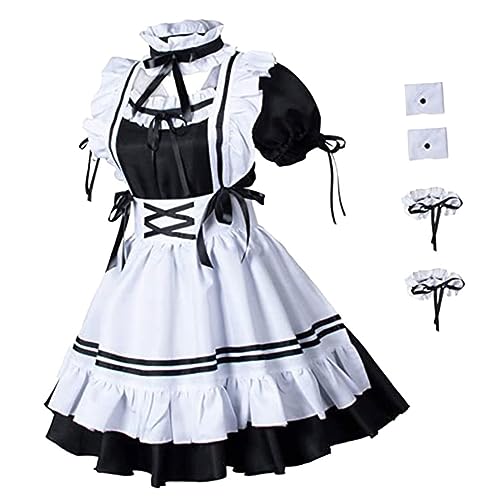 Holibanna Glitzer Damen Kostümset Für Halloween Maid Dress Schürze Arm Fußbändern Rollenspiele Kostümpartys Tanzkleidung Damen Holibanna Glitzer Damen Kostümset Für Halloween Maid Dress Schürze Arm Fußbändern Rollenspiele Kostümpartys Tanzkleidung Damen von Holibanna