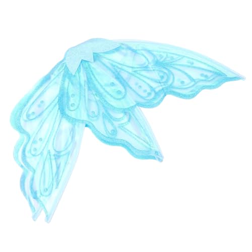Holibanna Mädchen Elfenflügel Kostüm mit Glitzer Schmetterlingsflügel für Cosplay Party Geeignet für Geburtstagsfeiern und Bühnenauftritte Kleine Blaue Glänzende Schmetterlingsflügel von Holibanna