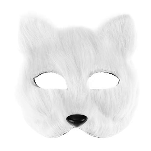 Holibanna Maskerade Fuchs Japanische Fuchs Masken Dress Up Masken Party Fell Fuchs Weiße Cosplay Fox Masken für Halloween Karneval Masquerade Zubehör (Weiß) von Holibanna