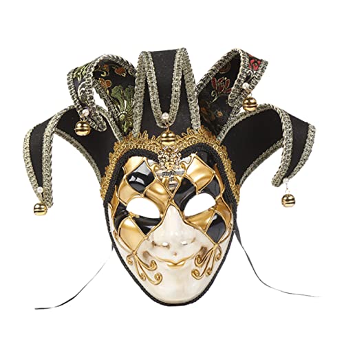 Holibanna Venezianische Vollgesichtsmaske faschingsmasken masken fasching Karneval Gesichtsmaske für Männer Golddekor Kostüm Vollgesichtsmaske Maskerade-Gesichtsabdeckung Jahrgang schmücken von Holibanna