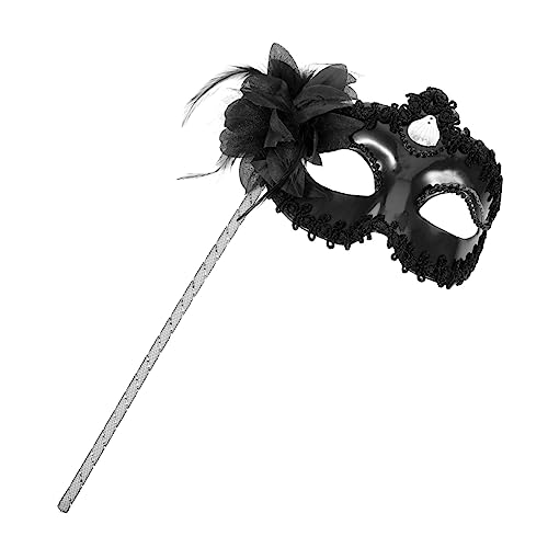 Party-Maske the hallow halloween Schwarze Maskerade für Frauen Maskerademaske mit Haltestab Kleider Maskerade-Maske Cosplay-Maske Masken Handlich bilden Paar-Outfit Stock Liebhaber von Holibanna