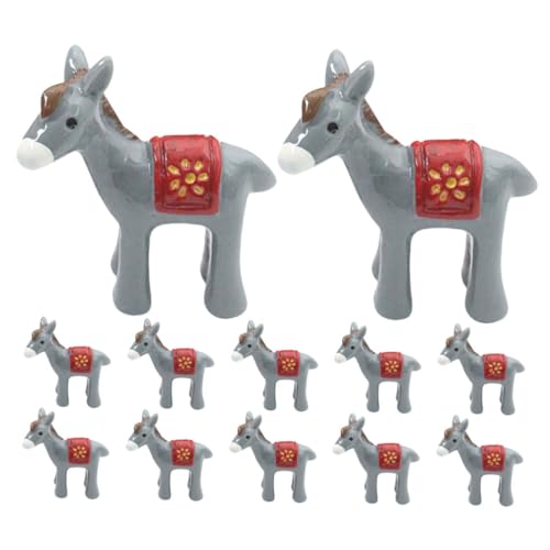 Holibanna Mini-Esel Figuren Aus Kunstharz Für Garten Und Balkon Dekoration 12 Stück Miniatur-tierornamente Mit Feiner Verabeitung von Holibanna