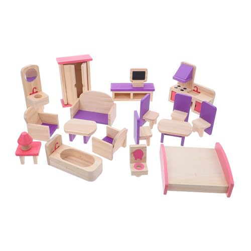 Holibanna Miniatur Puppenhaus Möbel Set Holz DIY Möbel Zubehör Vintage Stühle Tische Betten Familienzeit Rollenspiel Kreativspielzeug Holibanna Miniatur Puppenhaus Möbel Set Holz DIY Möbel Zubehör Vintage Stühle Tische Betten Familienzeit Rollenspiel Kreativspielzeug von Holibanna