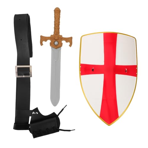 Holibanna Mittelalterliches Ritterkostüm Zubehör Set mit Schild Verstellbarem Gürtel für Männer Authentische Wikinger Accessoires für Halloween Cosplay und Renaissance Piraten Rollenspiele von Holibanna