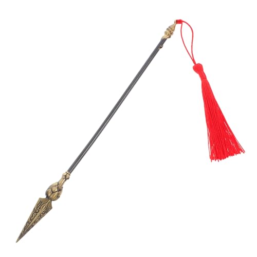 Holibanna Nezha Model Cosplay-Feuerwehrspielzeug mit Feuerspitzen Cosplay Fire Speed ​​Lance Cosplay -Requisiten Fire Speed ​​Lance Playthings für das Spiel Üben Zinklegierung Black von Holibanna