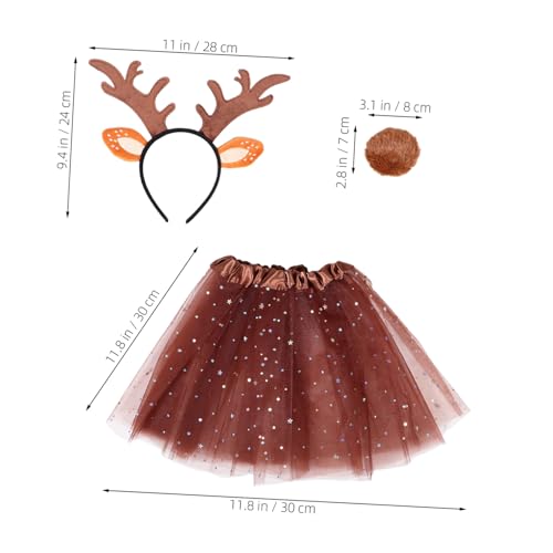 Holibanna Niedriges Gewicht Rehgeweih Stirnband mit Rock und für Mädchen Niedliches Tier Cosplay Kostüm für Partys Halloween und Rollenspiele von Holibanna