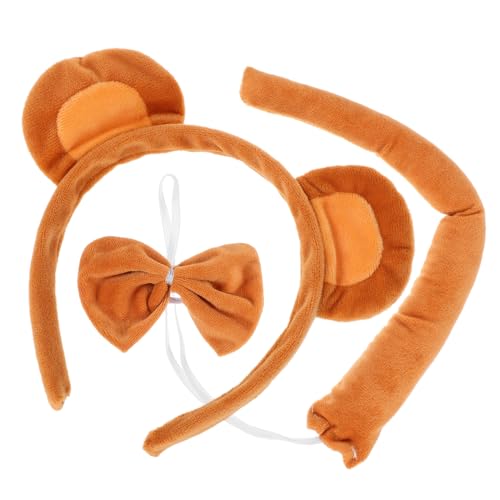 Holibanna Niedriges Gewicht Weiches Plüsch Affenohren Stirnband mit Fliege und Bequemes Tierkostüm Cosplay und Erwachsene Kreatives Foto Requisit für Party und Karneval von Holibanna