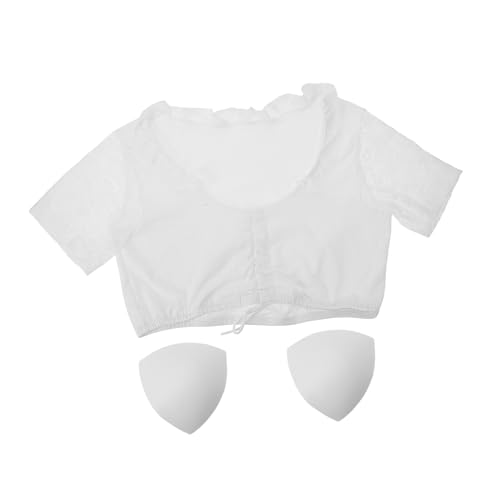 Holibanna Oktoberfest Damen Kostüm Kurzarm Spitzen Top Atmungsaktiv Traditionelles Maid Outfit für Bühnenauftritte Themenpartys V Ausschnitt Bayerischer Stil von Holibanna