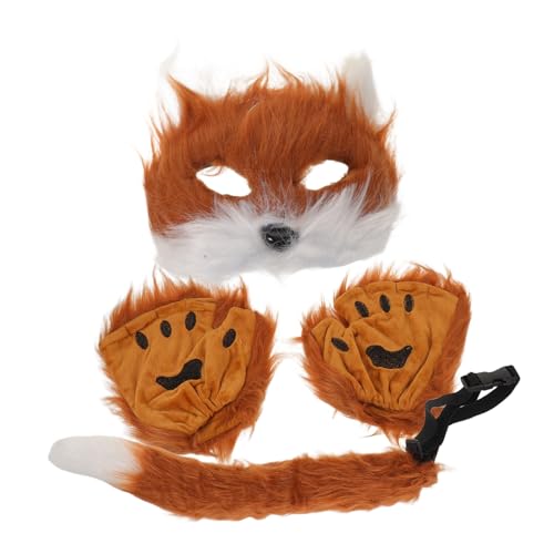 Holibanna Partymaske Plüschkostüm Pelziger Buschiger Fuchs Accessoire Damen Requisiten Passende Flauschige Weihnachts Und Rollenspiel Realistisches Cosplay Kit Zubehör von Holibanna