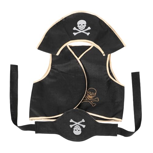 Holibanna Piratenkostüm Set Teilig mit Hut Weste und Gürtel Leichtes Stoffmaterial Geeignet für Piratenpartys Karneval Halloween und Cosplay Unisex Verkleidung für Erwachsene von Holibanna