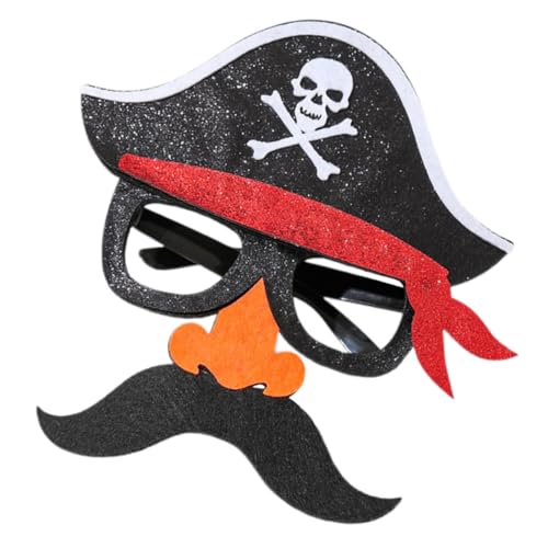 Holibanna Piratenmaske Mit Bart Nase Papagei Sonnenbrille Halloween Kostüm Accessoires Ornament Party Requisit von Holibanna