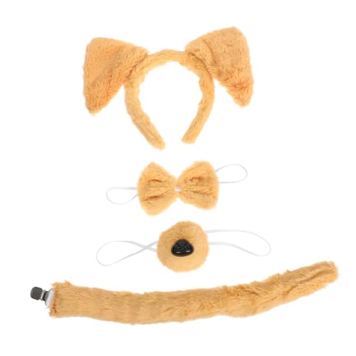 Holibanna Plüsch Hundeohren Stirnband Set mit Süßes Cartoon Kostümzubehör für Frauen und Mädchen Weiches Stoffmaterial Lebensechte Spitze und Hängende Ohren für Party und Karneval von Holibanna