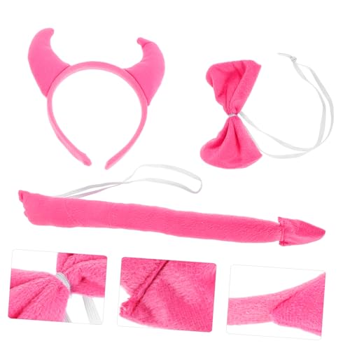 Holibanna Realistisches Teufelshorn Stirnband mit und Fliege Teiliges Halloween Kostüm Zubehör für Damen Langlebig Modisch für Karneval und Cosplay Events von Holibanna