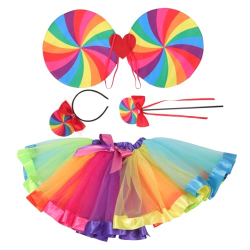 Holibanna Regenbogen Cosplay Teiliges mit Tüllrock Flügeln Haarreifen und Zauberstab Leichtes Partykostüm für Fasching Geburtstag und Festliche Verkleidung Holibanna Regenbogen Cosplay Teiliges mit Tüllrock Flügeln Haarreifen und Zauberstab Leichtes Partykostüm für Fasching Geburtstag und Festliche Verkleidung von Holibanna