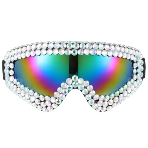 Holibanna Retro Disco Sonnenbrille Party Brille Kreativ jeweled brillen Glitzer Strass Sonnenbrille Damen für Halloween Damen Herren 70er 80er Jahre Outfit Zubehör von Holibanna