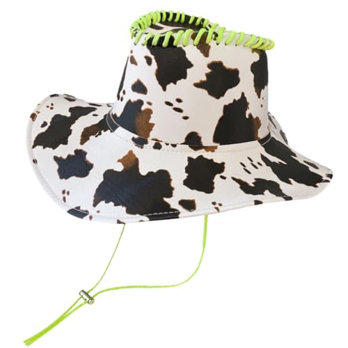 Holibanna Retro PU Cowgirl Hut mit Kuhmuster Modischer Kopfschmuck für Frauen für Kostümpartys Cosplay und Fotoshootings Strapazierfähig und Holibanna Retro PU Cowgirl Hut mit Kuhmuster Modischer Kopfschmuck für Frauen für Kostümpartys Cosplay und Fotoshootings Strapazierfähig und von Holibanna