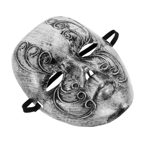 Holibanna Retro-maske Masken Für Halloween Halloween-masken Horrormaske Gruselmasken Für Erwachsene Herren-maskerade-maske Voll Halloween-maske Beängstigend Vintage-maske Plastik Silver von Holibanna