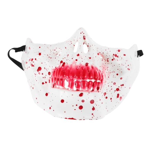Holibanna Schädel -skelettmaske Halbgesichtsschädelmaske Mit Blutem Gestrichenem Halloween -gruckenmaske Für Halloween -jagdspiel -kostümparty Masquerade von Holibanna