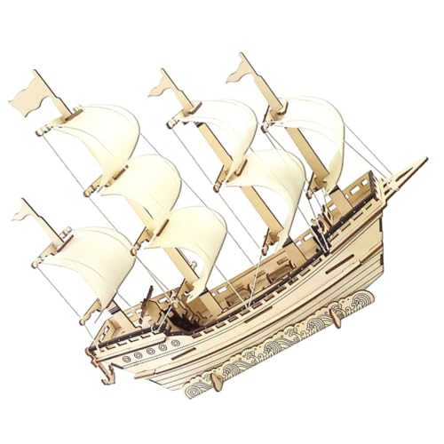 Holibanna Segelbootmodell aus Holz Dekorationen 3D-Puzzles für Erwachsene nautisch Seemerkonte Boot-Puzzle Modell segelboot Bootsdekoration Miniatur segelboot Boot Figur hölzern von Holibanna