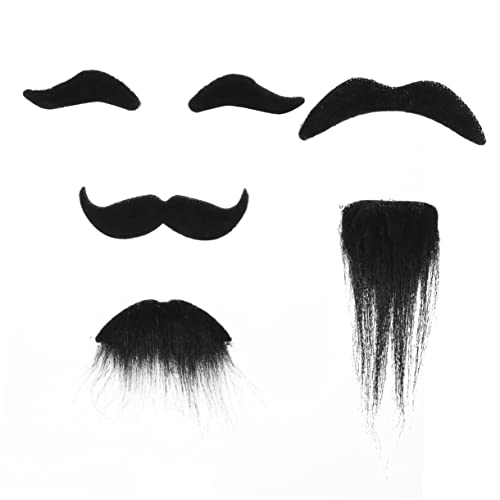 Holibanna Selbstklebender Schwarzer Schnurrbart 6 Teiliges Set Aus Falschen Bärten Perfekte Halloween Kostümaccessoires Für Partys Cosplay Und Karneval Lustige Simulation Bärte Für von Holibanna