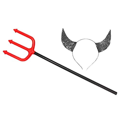 Holibanna Teufelshörner Haarreif Set für Damen Halloween Kostüm Zubehör Ox Hörner Haarschmuck für Karneval Mottoparty und Cosplay von Holibanna