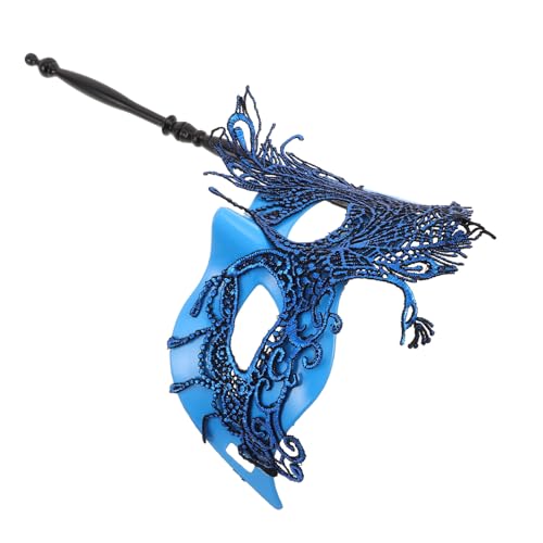 Holibanna Venezianische Maske mit Stab Damen Karneval Masquerade Maskerade für Halloween Kostüm Fasching Ball Leichte Handmaske mit Stick Komfortabel für Gesichtsformen von Holibanna