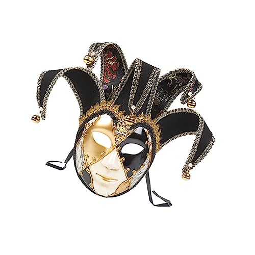 Holibanna Kostüm Vollgesichtsmaske faschingsmasken masken fasching Karneval-Maske Maskenball Golddekor Maskerade-Gesichtsabdeckung Venezianische Vollgesichtsmaske gemalt bilden Venedig Mann von Holibanna