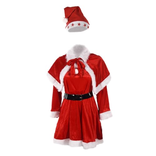 Holibanna Damen Weihnachtsmann Kostüm Weihnachtsmann Kostüm Erwachsene Kleid Festliches Outfit Mütze Elegante Weihnachtsmann Verkleidung für Partys Holibanna Damen Weihnachtsmann Kostüm Weihnachtsmann Kostüm Erwachsene Kleid Festliches Outfit Mütze Elegante Weihnachtsmann Verkleidung für Partys von Holibanna