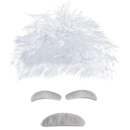 Holibanna Wissenschaftler Perücke Weiß mit Schnurrbart und Augenbrauen Realistisches Cosplay Zubehör für Halloween Karneval Kostümparty Langlebig und Detailreich Gestaltet Holibanna Wissenschaftler Perücke Weiß mit Schnurrbart und Augenbrauen Realistisches Cosplay Zubehör für Halloween Karneval Kostümparty Langlebig und Detailreich Gestaltet von Holibanna