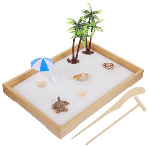 Holibanna Zen Garten Strand Sandtablett mit Meer Dekoration DIY Mikro Landschaft für Schreibtisch Beruhigendes Sandspielzeug als und Raumdeko Holibanna Zen Garten Strand Sandtablett mit Meer Dekoration DIY Mikro Landschaft für Schreibtisch Beruhigendes Sandspielzeug als und Raumdeko von Holibanna