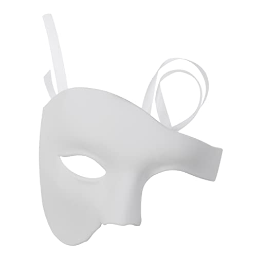 Retro-Maskerade-Maske halloween masken halloweenmaske Venezianische Frauen Hochzeit Maskerade Halloween Halbgesichtsmaske einäugige Maske männlich bilden Phantom der Oper Mann Weiß von Holibanna