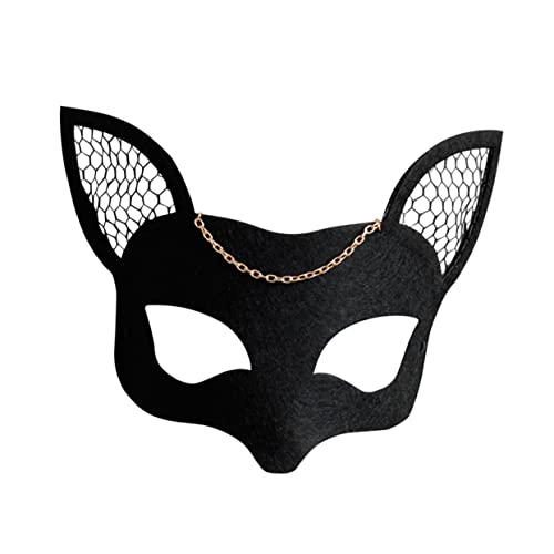 Holibanna Schwarze Damen-mesh-filzmaske Maskenballmaske Für Halloween Kostüm-party Cosplay Tanz Diy-maske Elegant Bequem Blumen von Holibanna