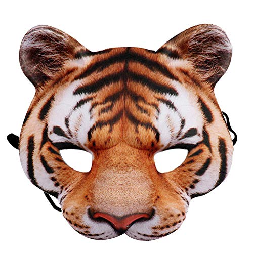 Holigie Halloween Tiger Cosplay -Maske Eva Halbgesicht Maske für Party Maskerade Ball Kostümmasken von Holigie